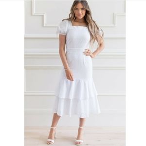 NWT RACHEL PARCELL | Tiered Eyelet Dress